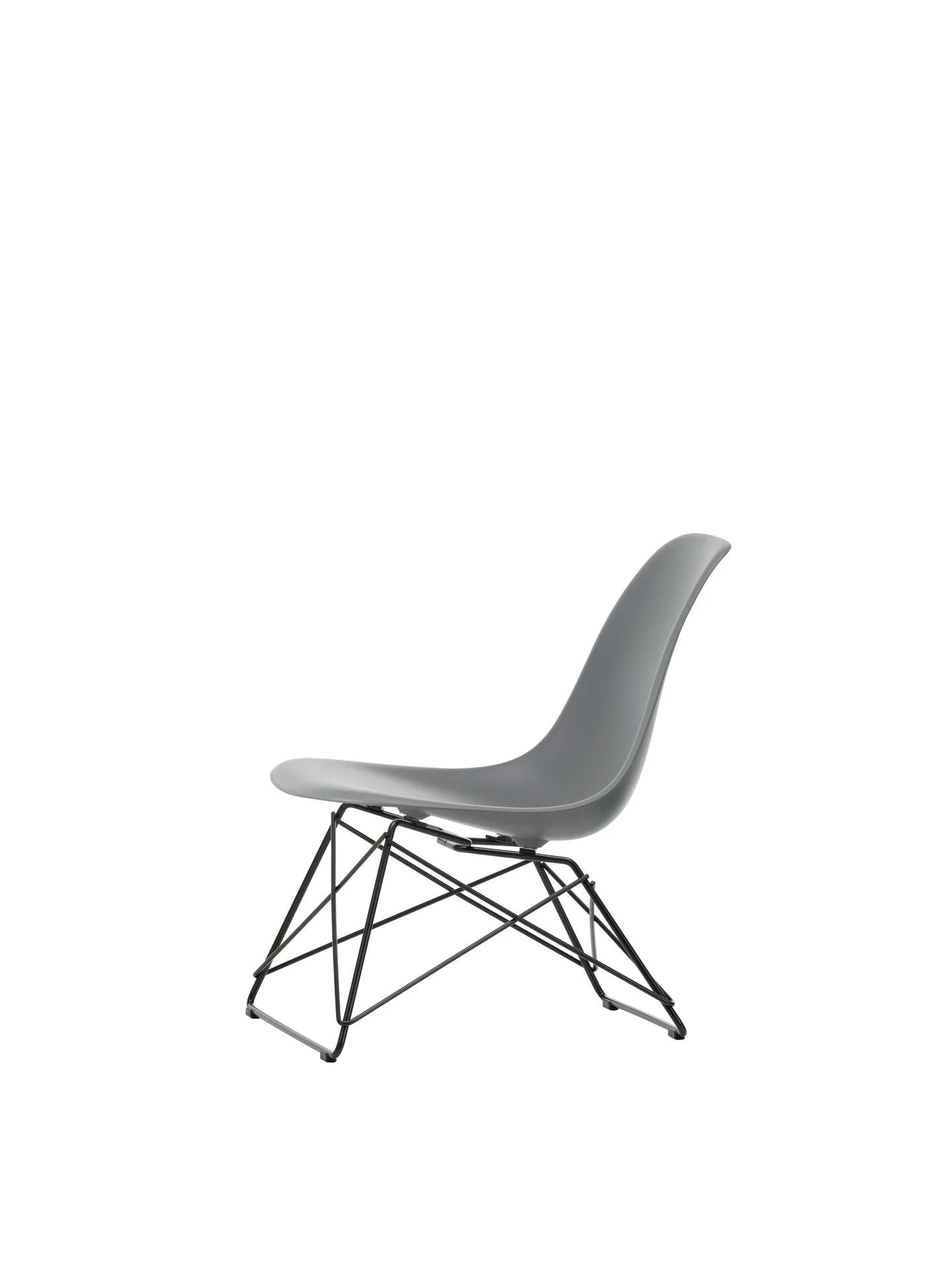 vitra Eames Plastic Side chair LSR RE - zwart onderstel - Granite grey RE