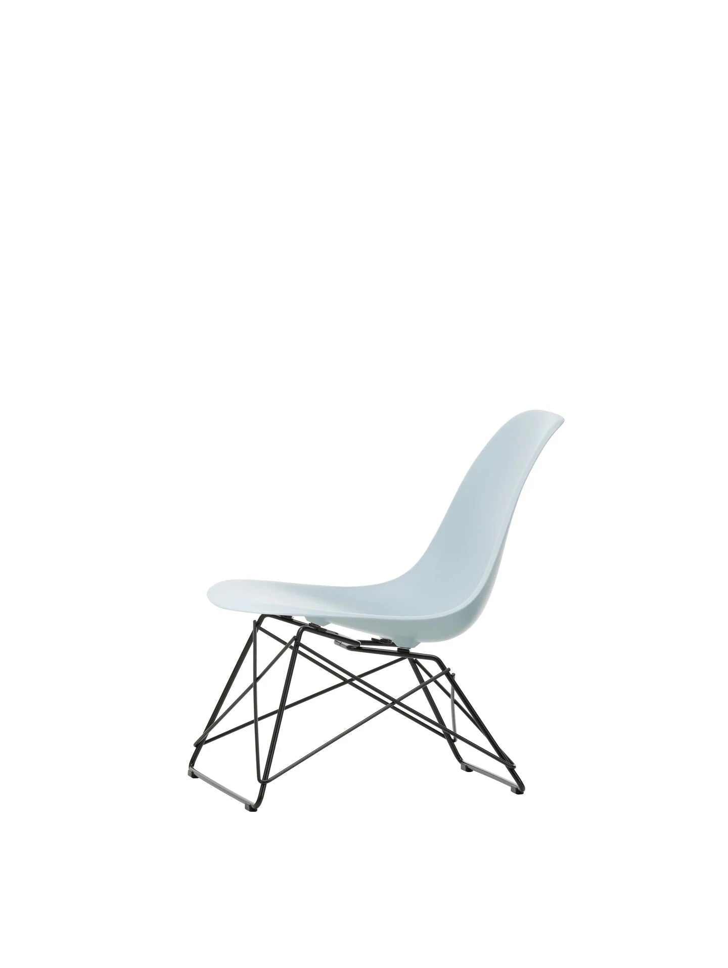 vitra Eames Plastic Side chair LSR RE - zwart onderstel - ice grey RE