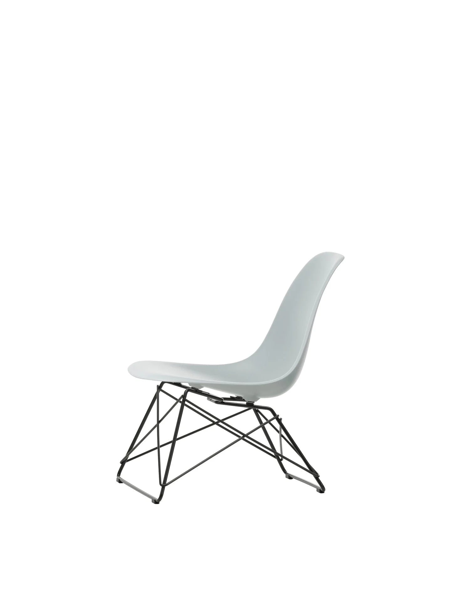vitra Eames Plastic Side chair LSR RE - zwart onderstel - Light Grey RE