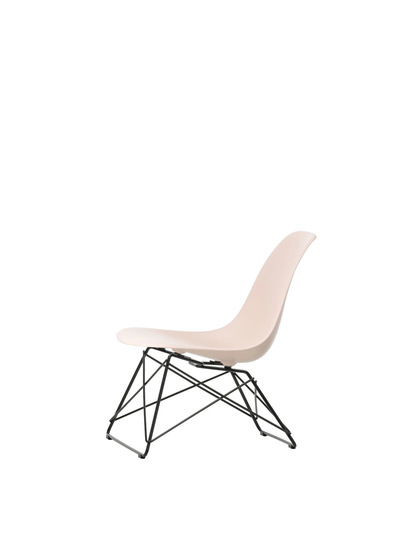 vitra Eames Plastic Side chair LSR RE - zwart onderstel - pale rose RE