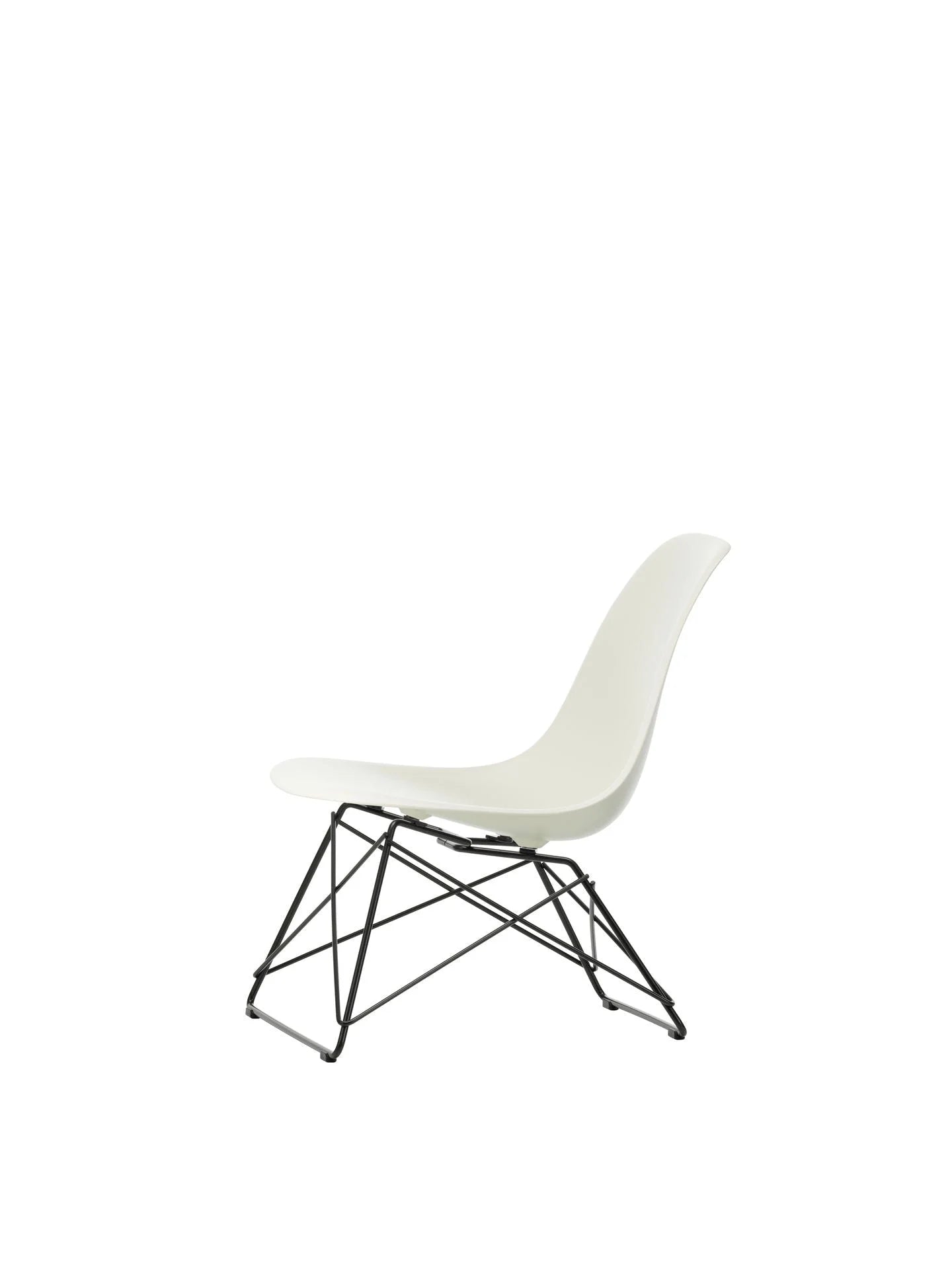 vitra Eames Plastic Side chair LSR RE - zwart onderstel - pebble RE
