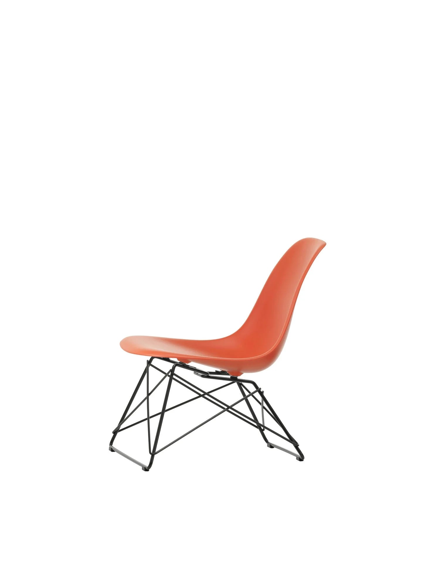vitra Eames Plastic Side chair LSR RE - zwart onderstel - poppy red RE
