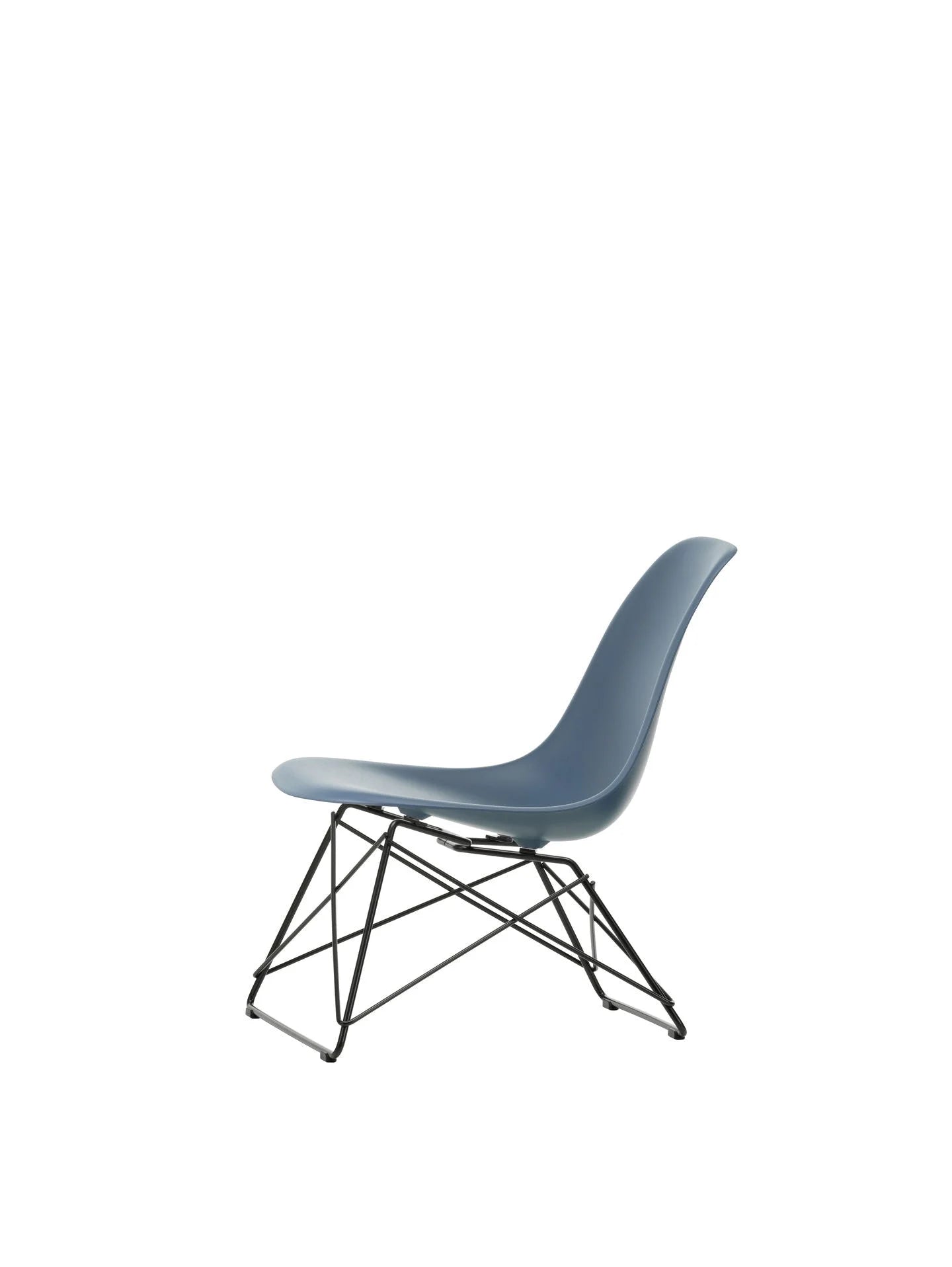 vitra Eames Plastic Side chair LSR RE - zwart onderstel - sea blue RE