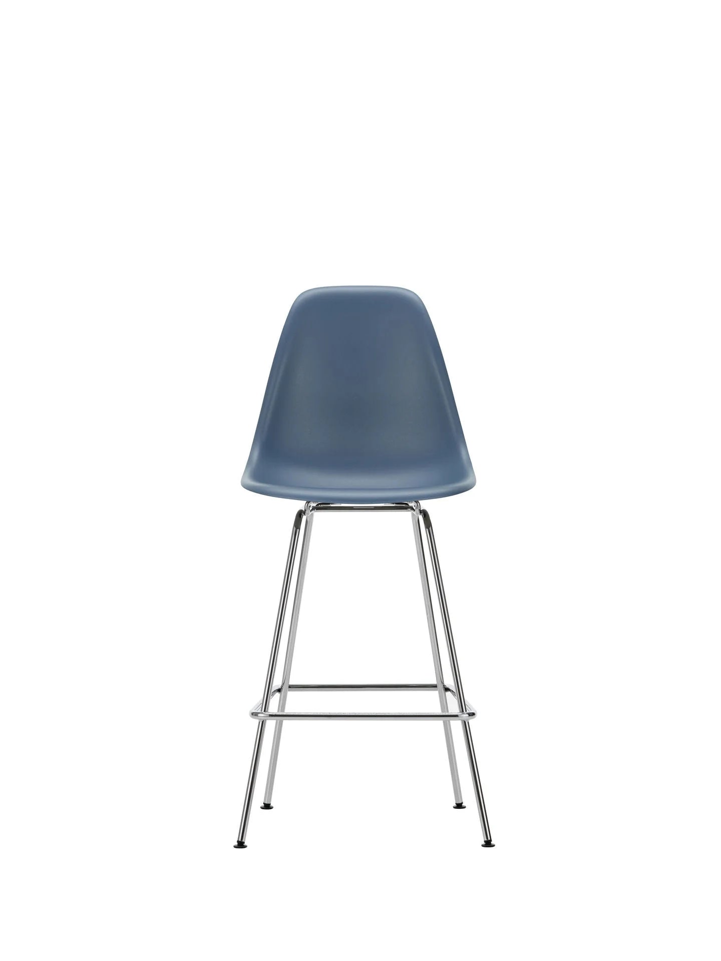 vitra Eames Plastic Stool RE medium - chroom onderstel - sea blue RE