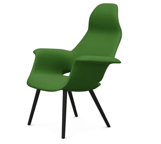 vitra fauteuil Organic Highback - onderstel essen zwart - essen zwart - Tonus grass green