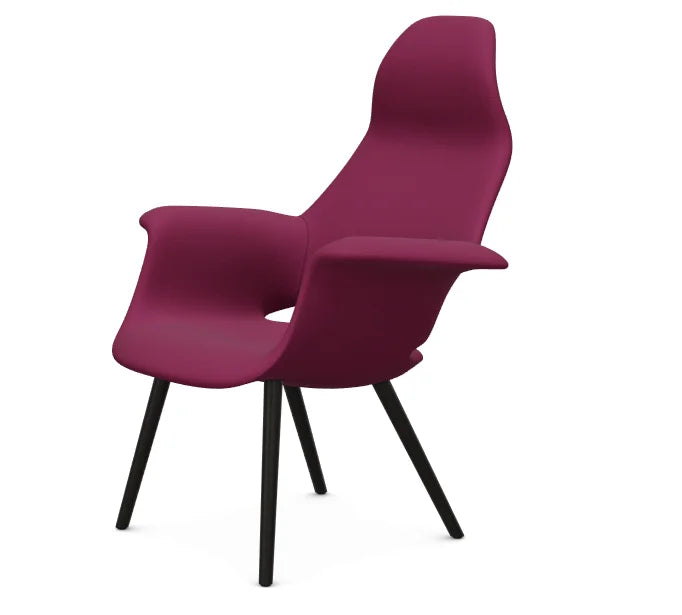 vitra fauteuil Organic Highback - onderstel essen zwart - essen zwart - Tonus hibiscus