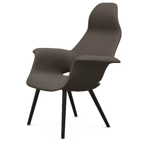 vitra fauteuil Organic Highback - onderstel essen zwart - essen zwart - Tonus truffle