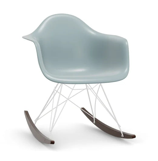 vitra Plastic Armchair RAR RE - wit & esdoorn donker onderstel - ice grey RE