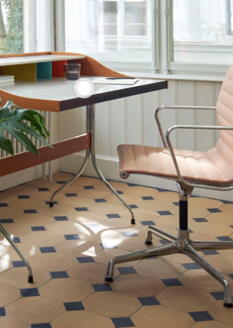 Eames Aluminium Chair EA 108 - Conference - leder