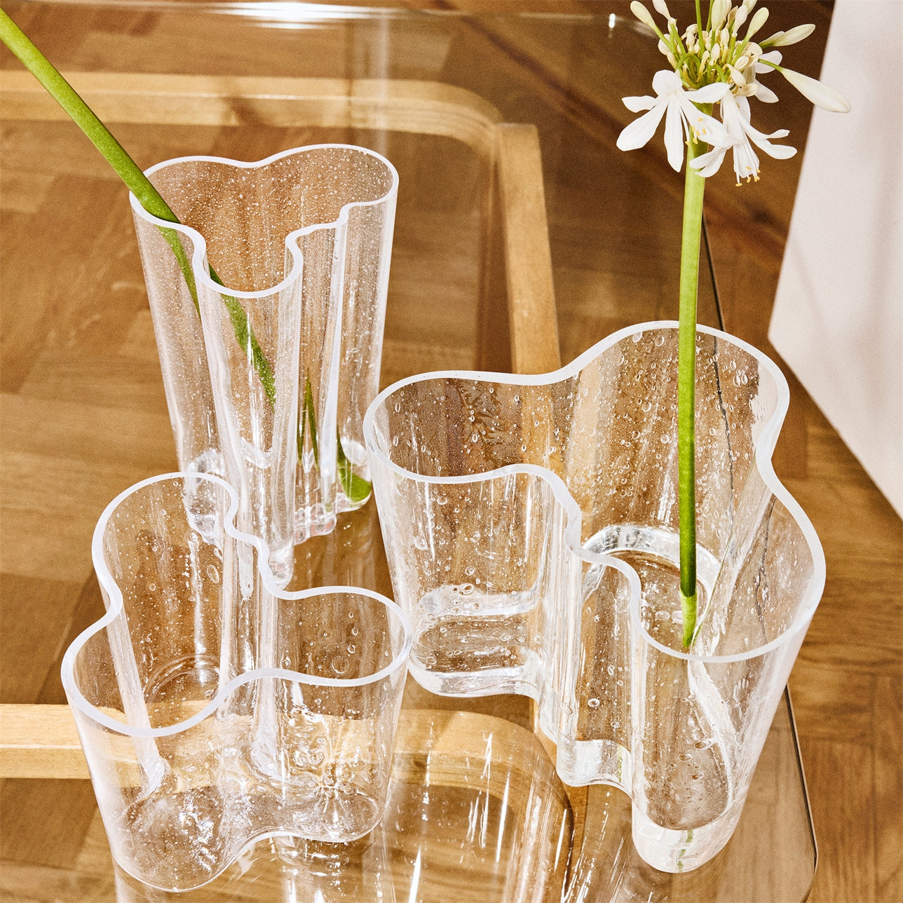 Alvar Aalto vaas - Bubbelglas 90 jubileumeditie 16 cm. hoog