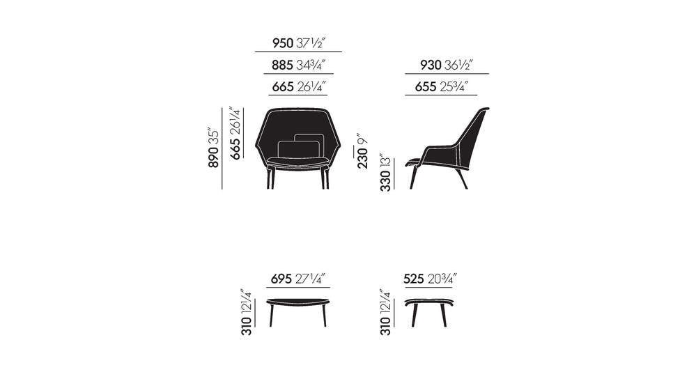 fauteuil Slow Chair & ottoman