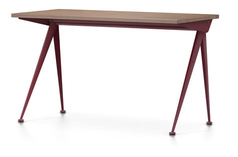 vitra tafel Compas Direction - massief Amerikaans noten - Japans rood