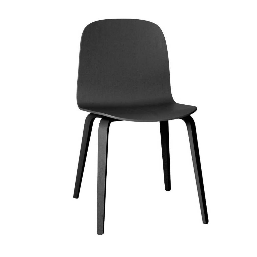 Muuto stoel Visu - wood base - zwart