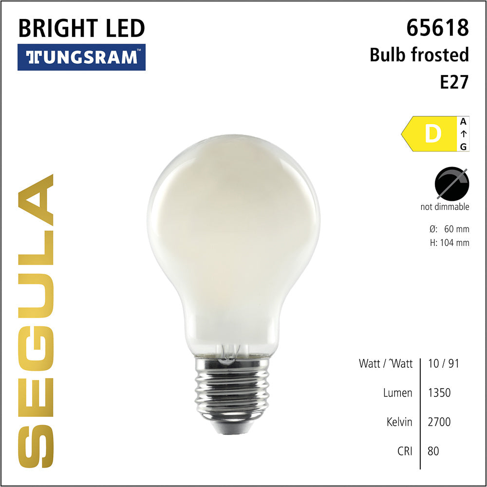 Segula tungsram LED Filament E27 matt - 10W - Segula vintage lamp E27 Matt - 10W