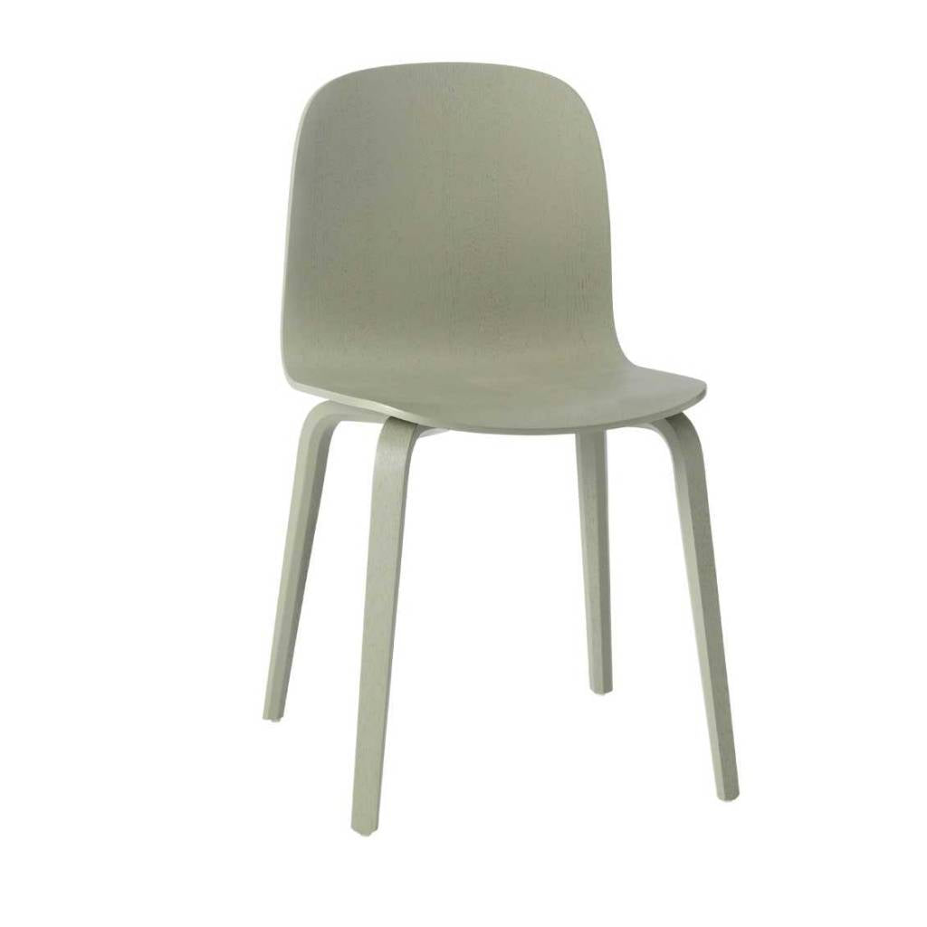 Muuto stoel Visu - wood base - dusty green