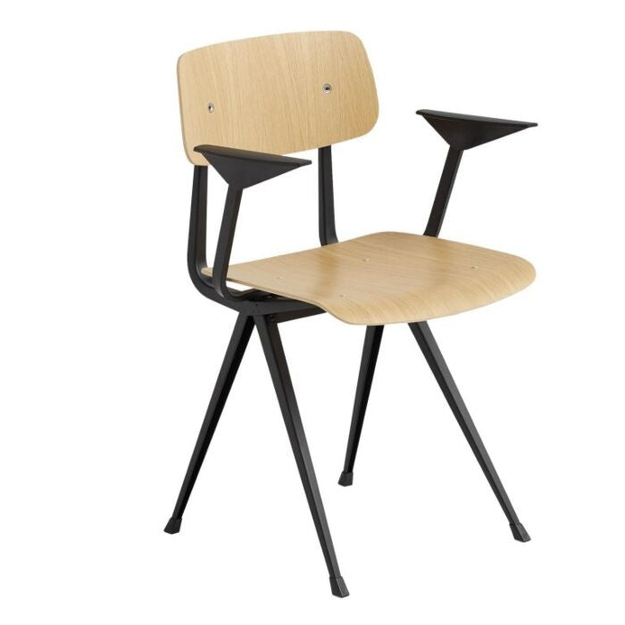 Hay Design Result armchair - transparant gelakt eiken - zwart frame