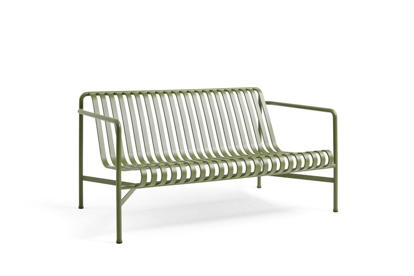 Hay Design tuinbank Palissade met armleuning - olive