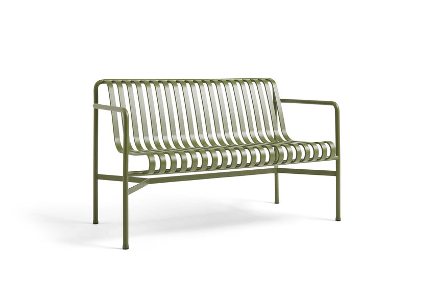 Hay Design eetkamerbank Palissade met armleuning - olive