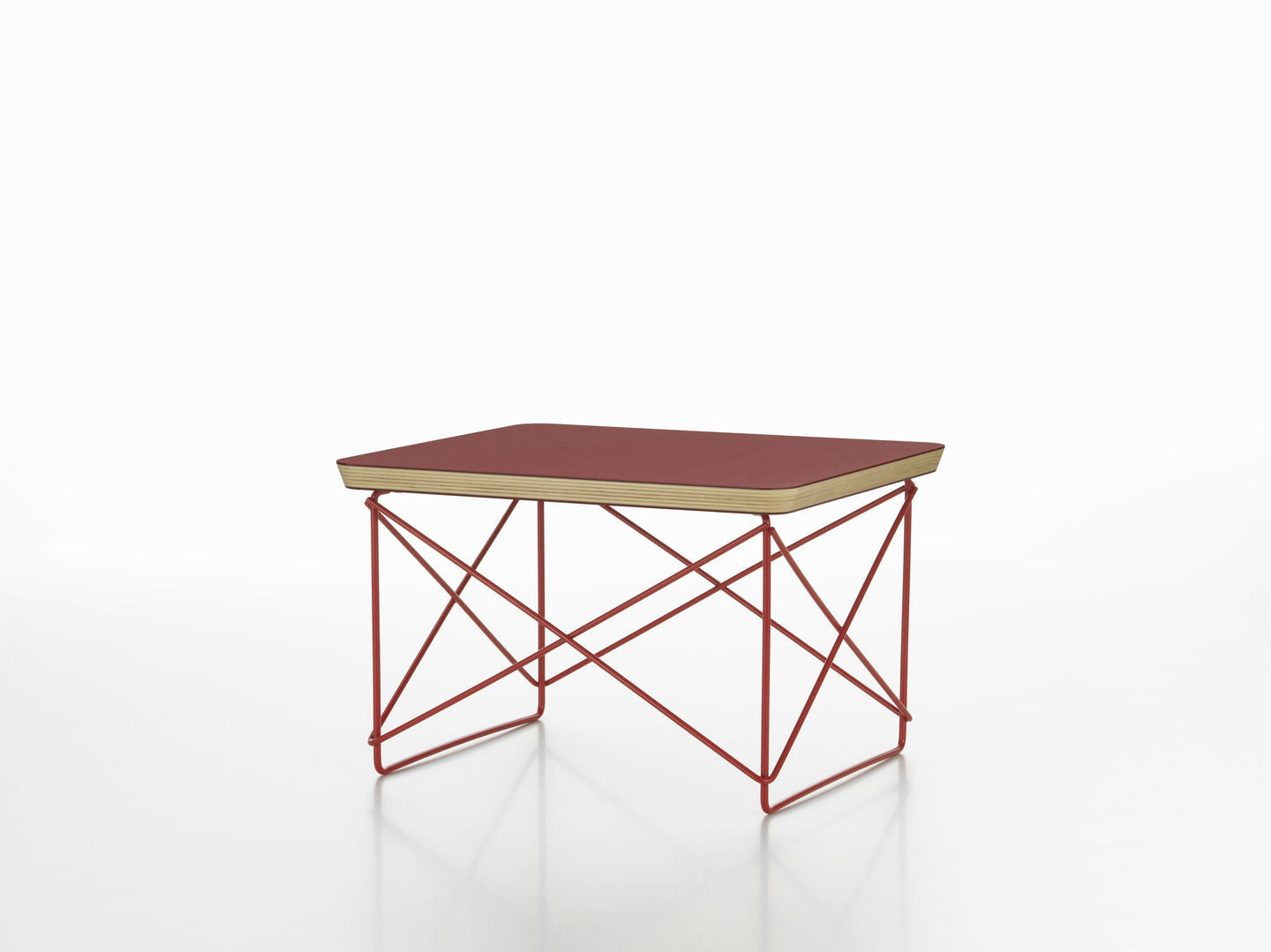 Eames Occasional Table LTR linoleum Dark Brick - onderstel eames classic red