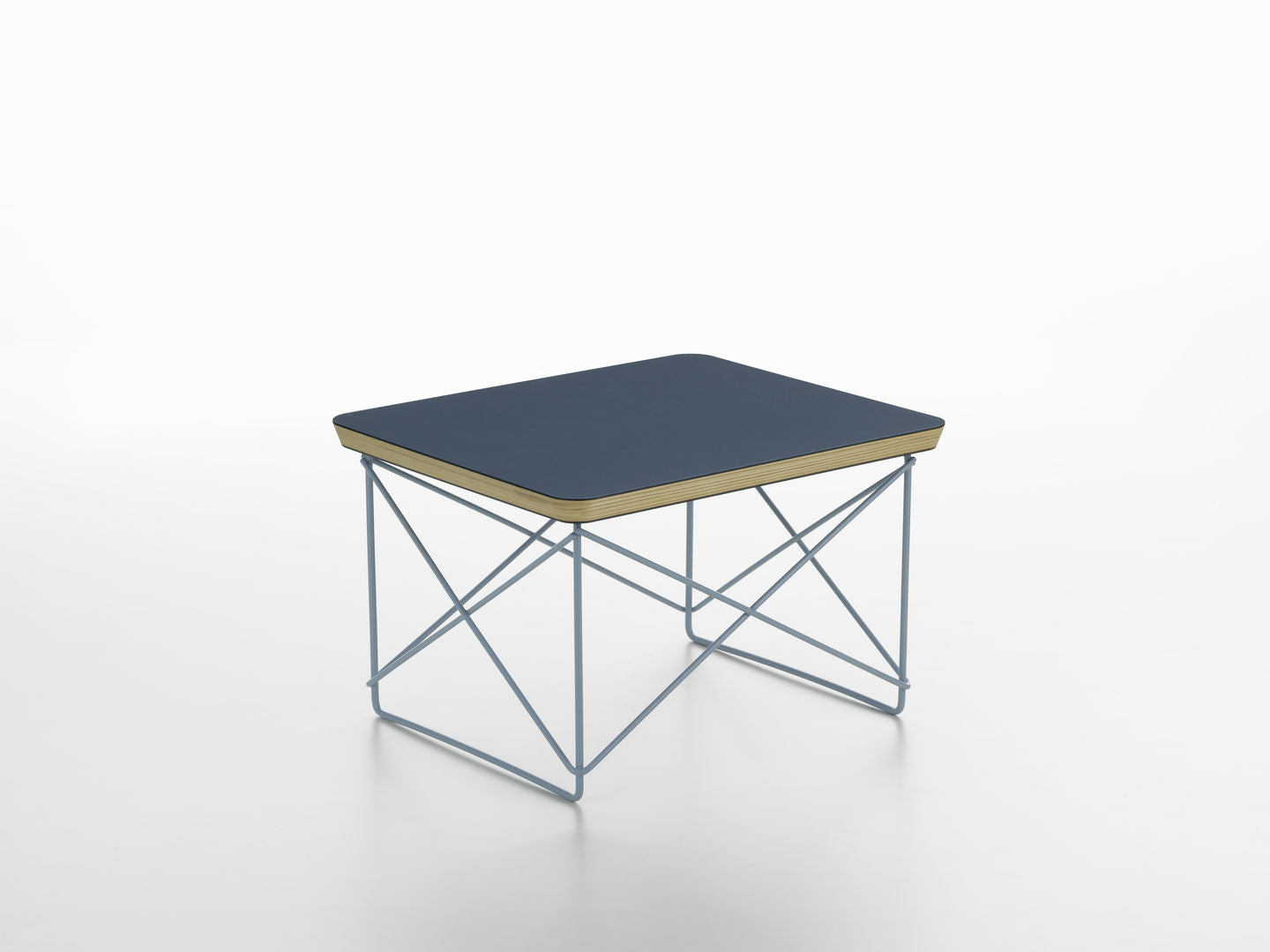 Eames Occasional Table LTR linoleum smoke blue - onderstel sky blue