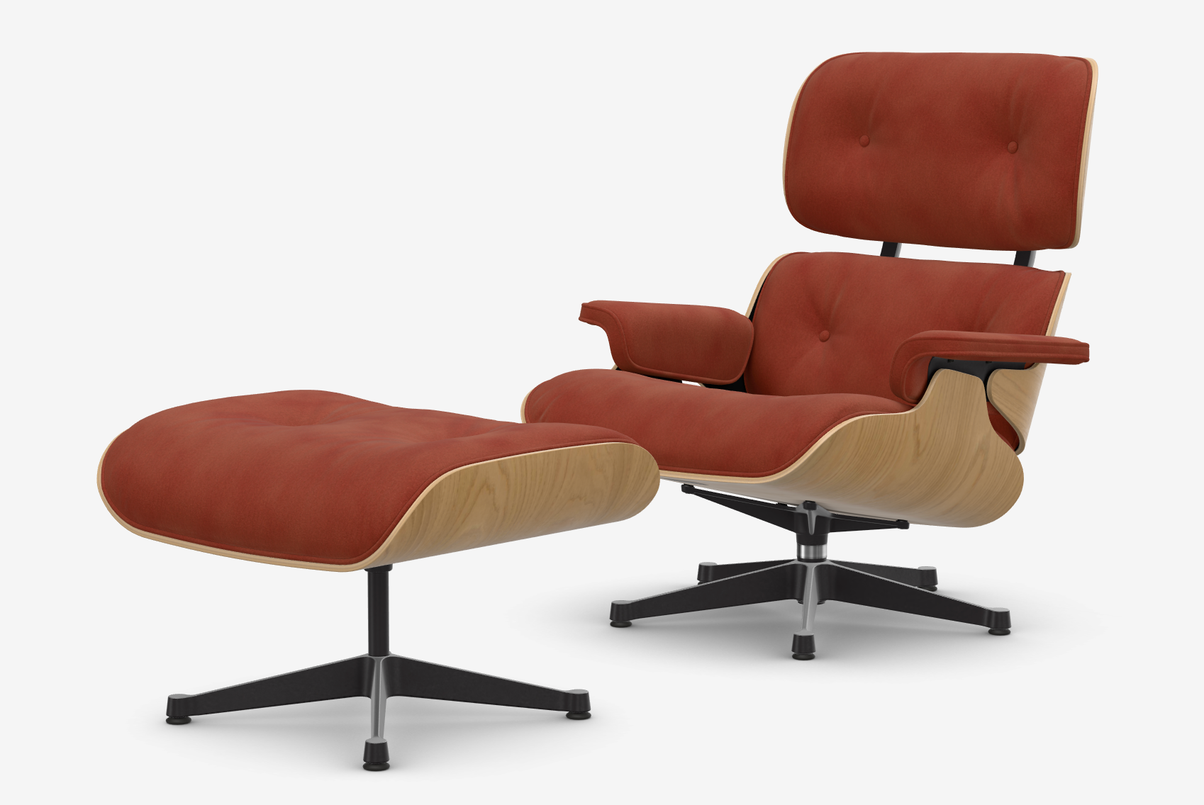 Eames Lounge Chair & Ottoman - naturel kastanjehout / calma