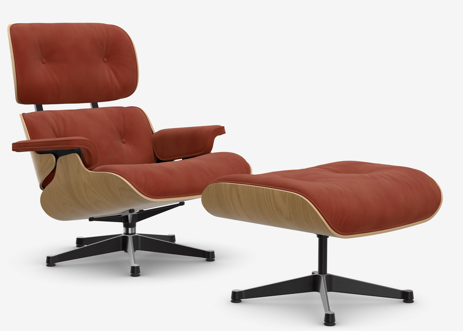 Eames Lounge Chair & Ottoman - naturel kastanjehout / calma