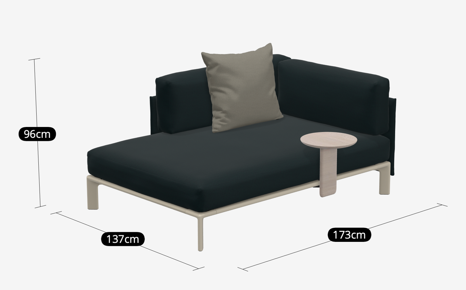 Anagram Sofa - Chaise Longue Hola Sea Green