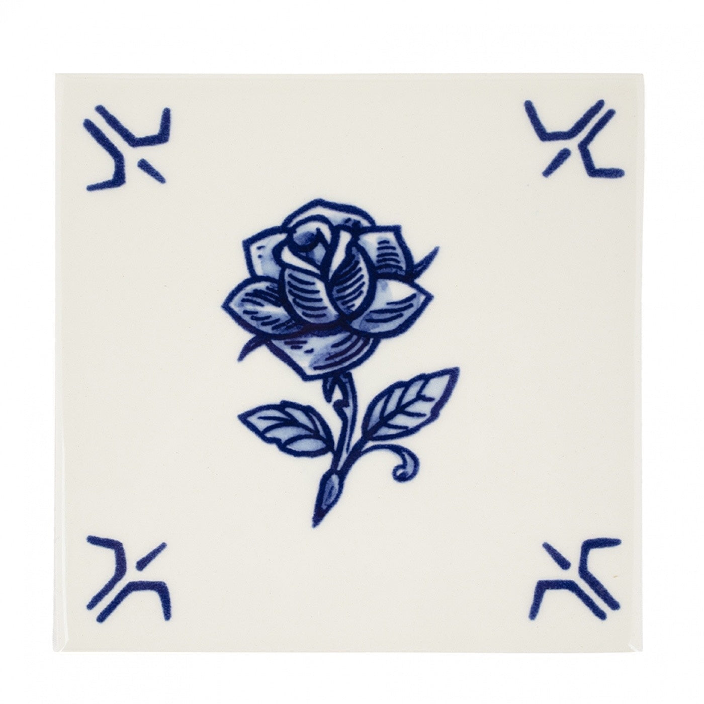 Royal Delft tegel Royal Blue Tattoo - roos