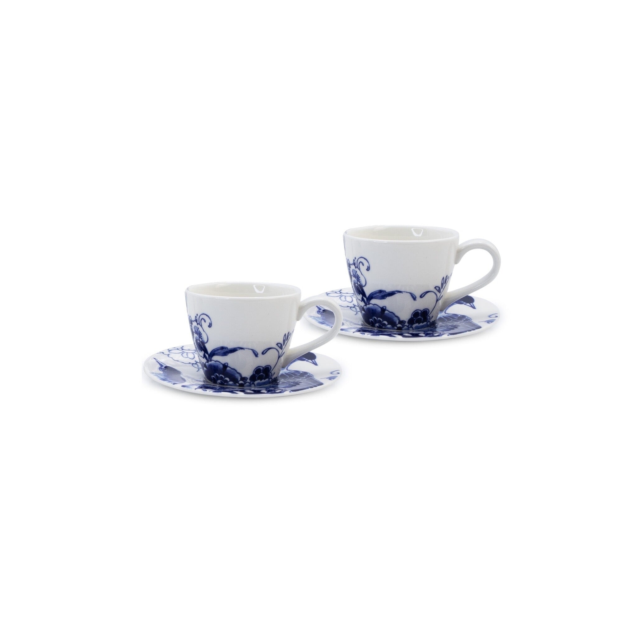 Royal Delft espressokop & schotel set van 2 - Peacock Symphony - kop & schotel set van 2