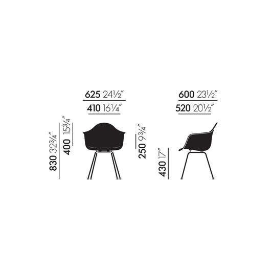 vitra Eames Fiberglass Armchair DAX - wit