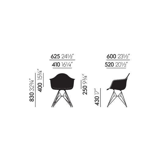 Eames Fiberglass Armchair DAR - verchroomd