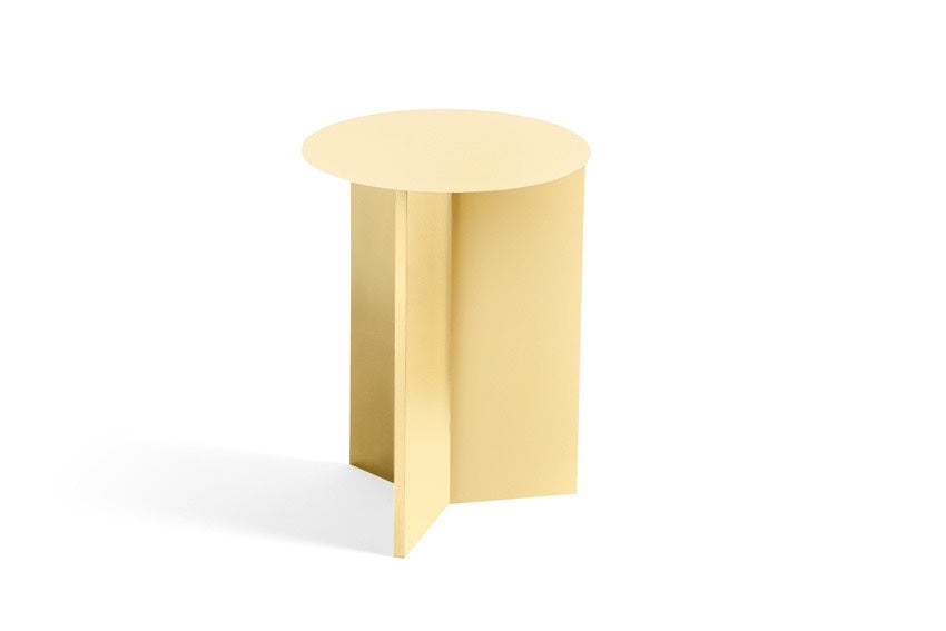 Hay Design bijzettafel Slit rond - lichtgeel - Ø 35 cm.