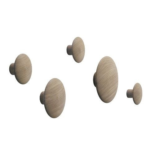 wandhaken The Dots wood - set van 5