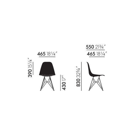 Eames Fiberglass Side chair DSR - zwart