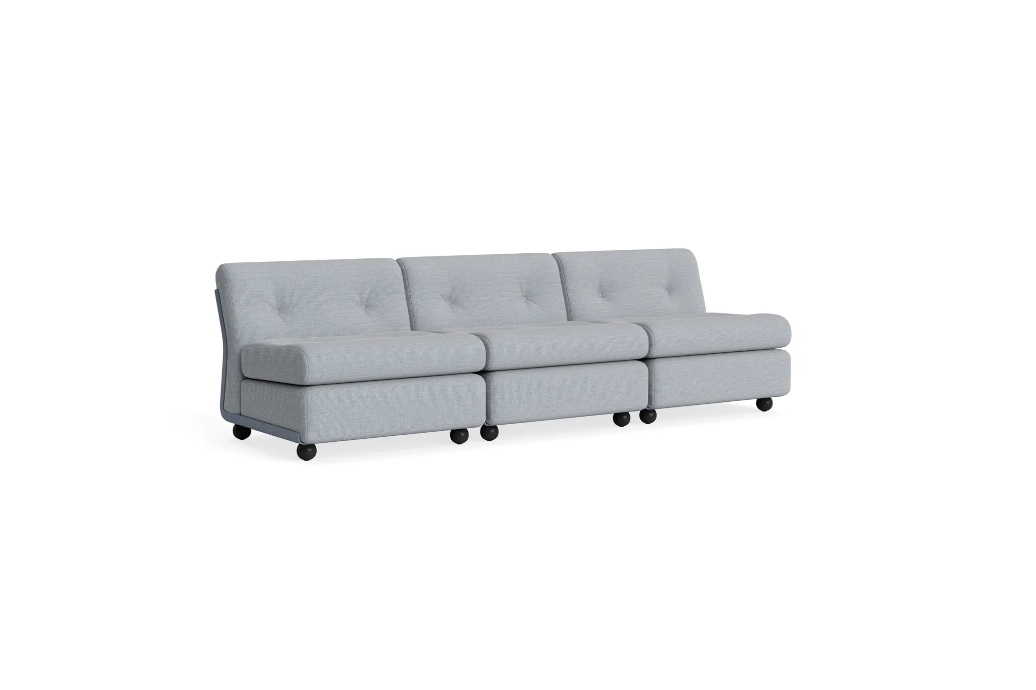 Hay Design Amanta Sofa stof 3 zits - Frost blue shell & Upholstery Naveli 723