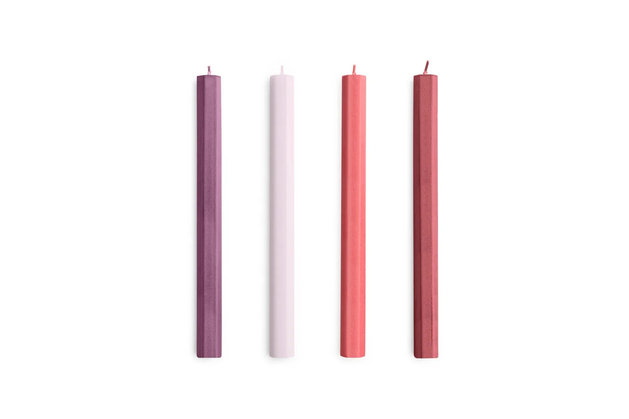 Hay Design Hexagon Candles kaarsen set van 4 - Reds and Bordeaux set of 4