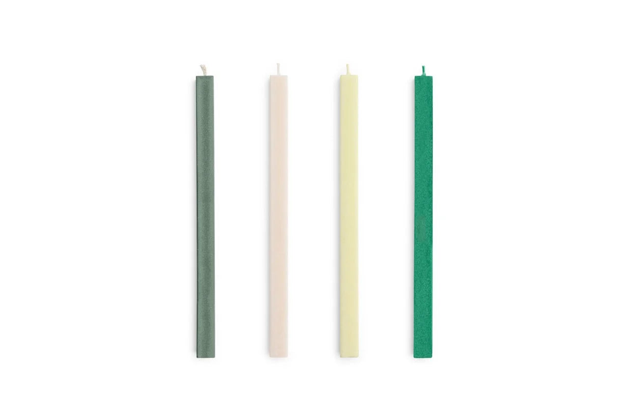 Hay Design Square Candles kaarsen set van 4 - Greens and whites set of 4