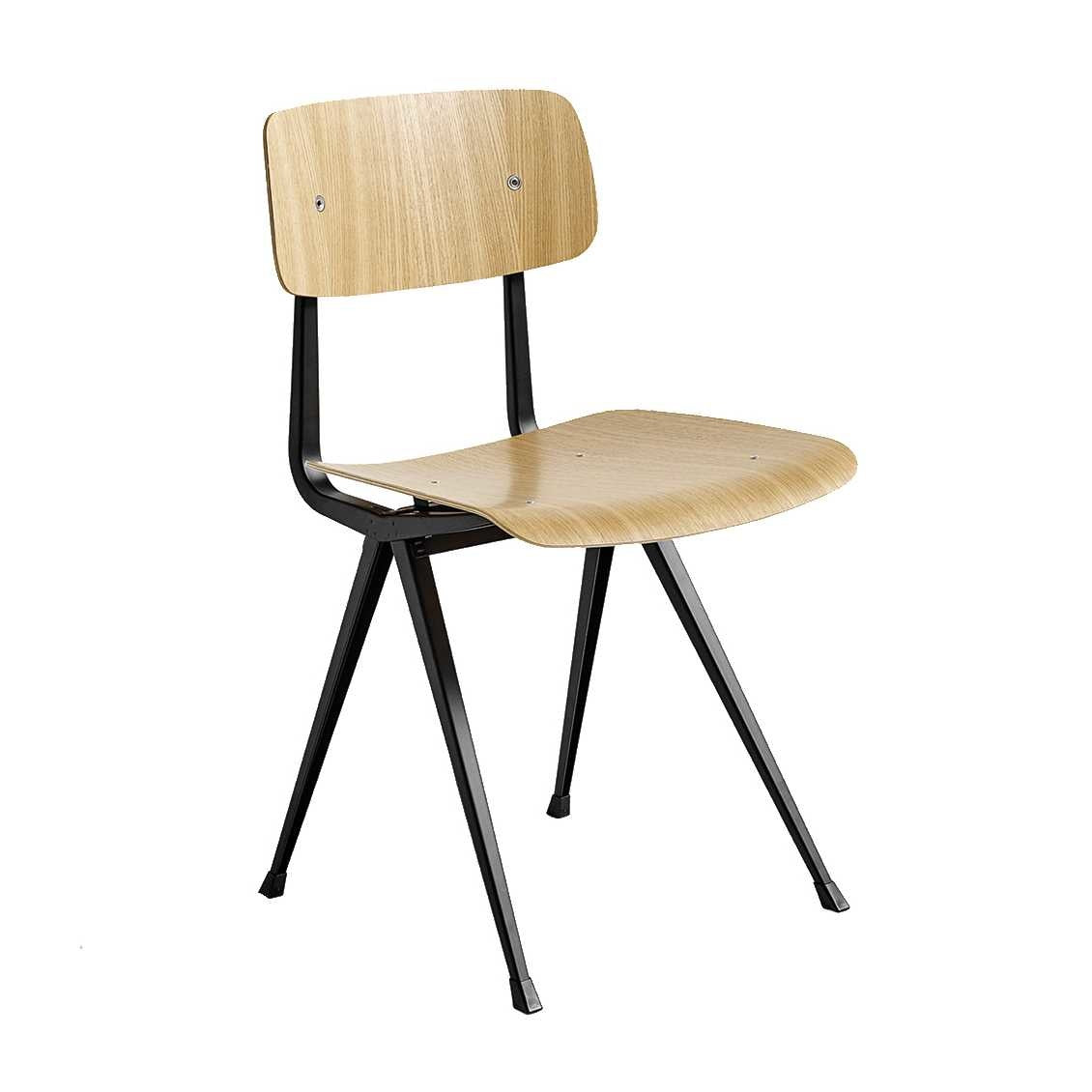 Hay Design Result chair - transparant gelakt eiken - zwart frame