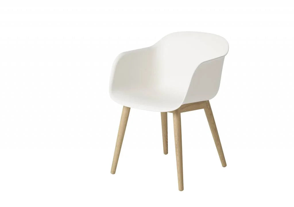 Muuto armstoel fiber - wood base - wit