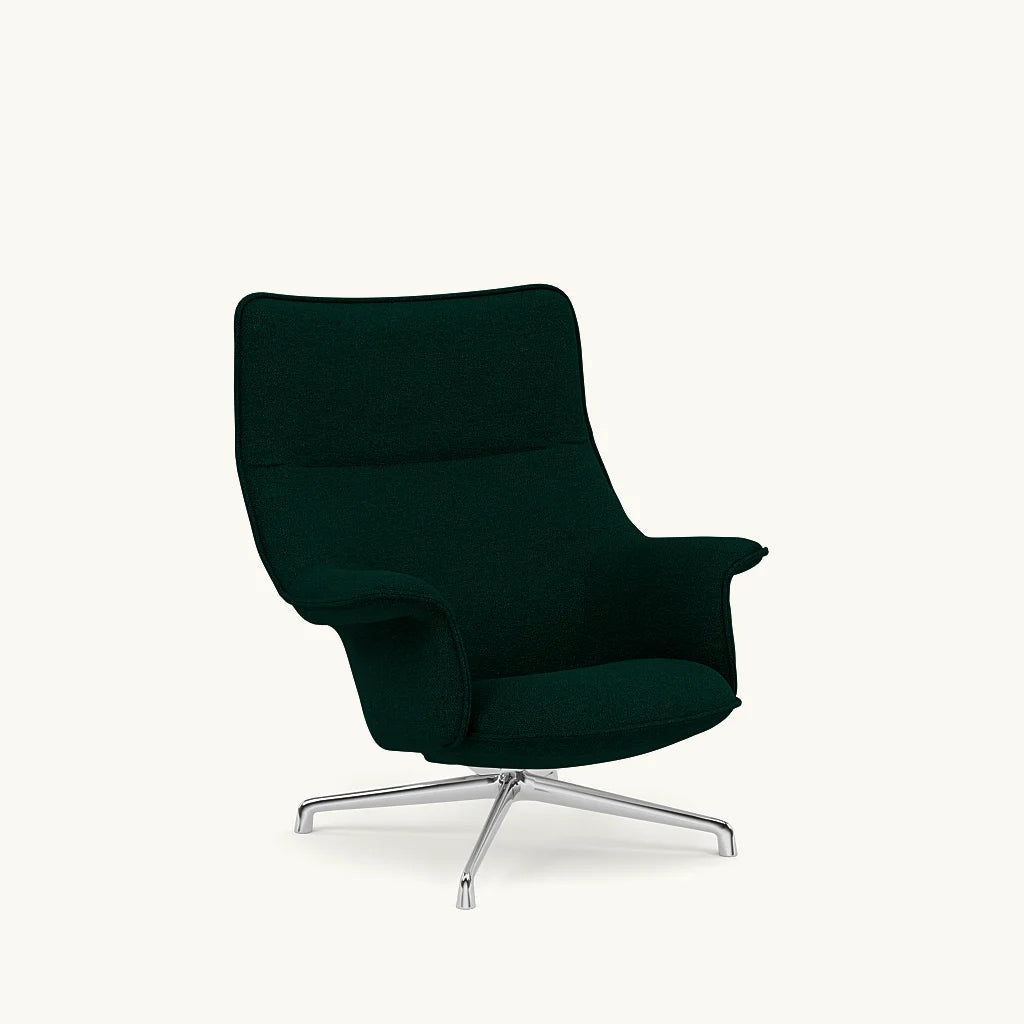 Groene beklede draaistoel, Doze Lounge Chair High Back voor stijlvol en comfortabel zitten