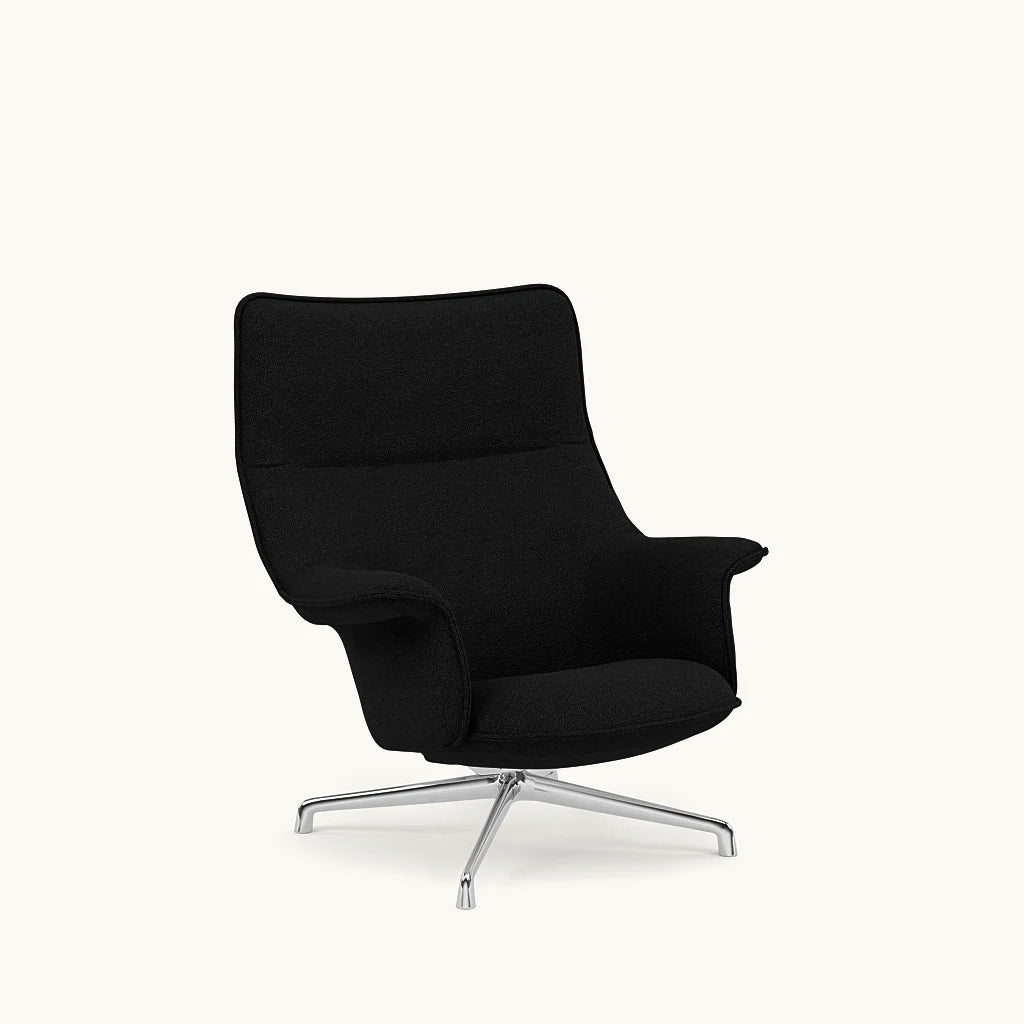 Zwarte beklede draaistoel van de Doze Lounge Chair High Back, perfect voor comfort