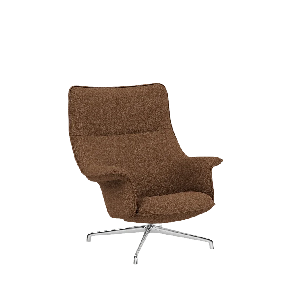 Bruine gestoffeerde draaistoel van de Doze Lounge Chair High Back