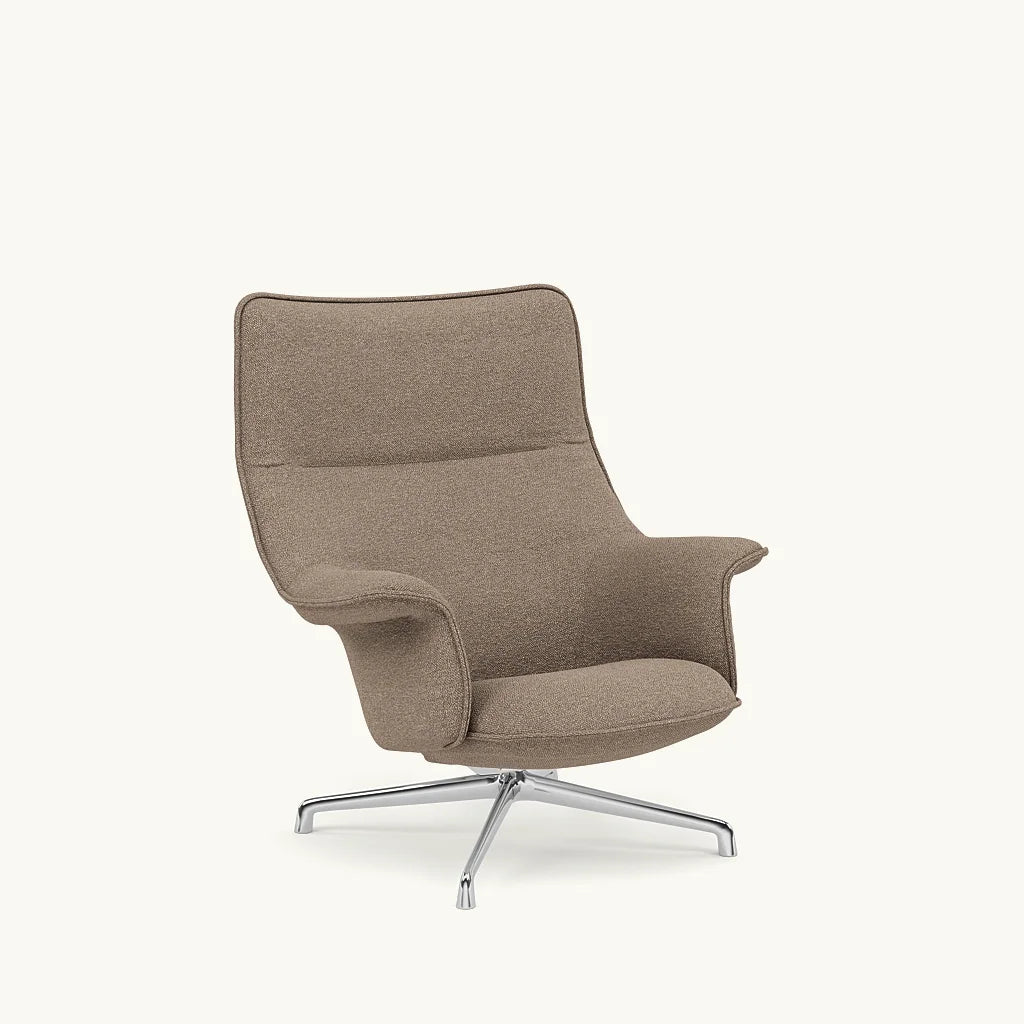 Upholstered swivel armchair in Doze Lounge Chair High Back design for ultimate comfort