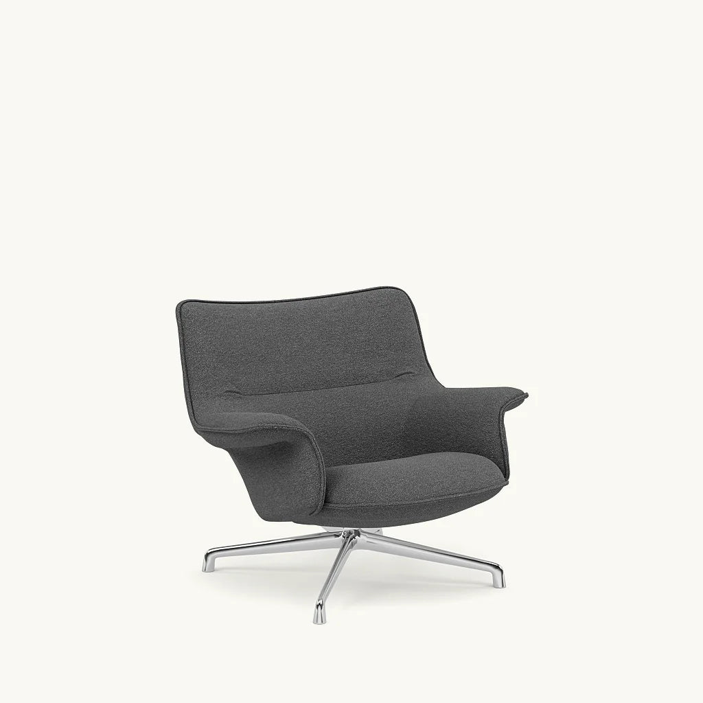 Grijze gestoffeerde lounge chair, Doze Lounge Chair Low Back, perfect voor elk interieur