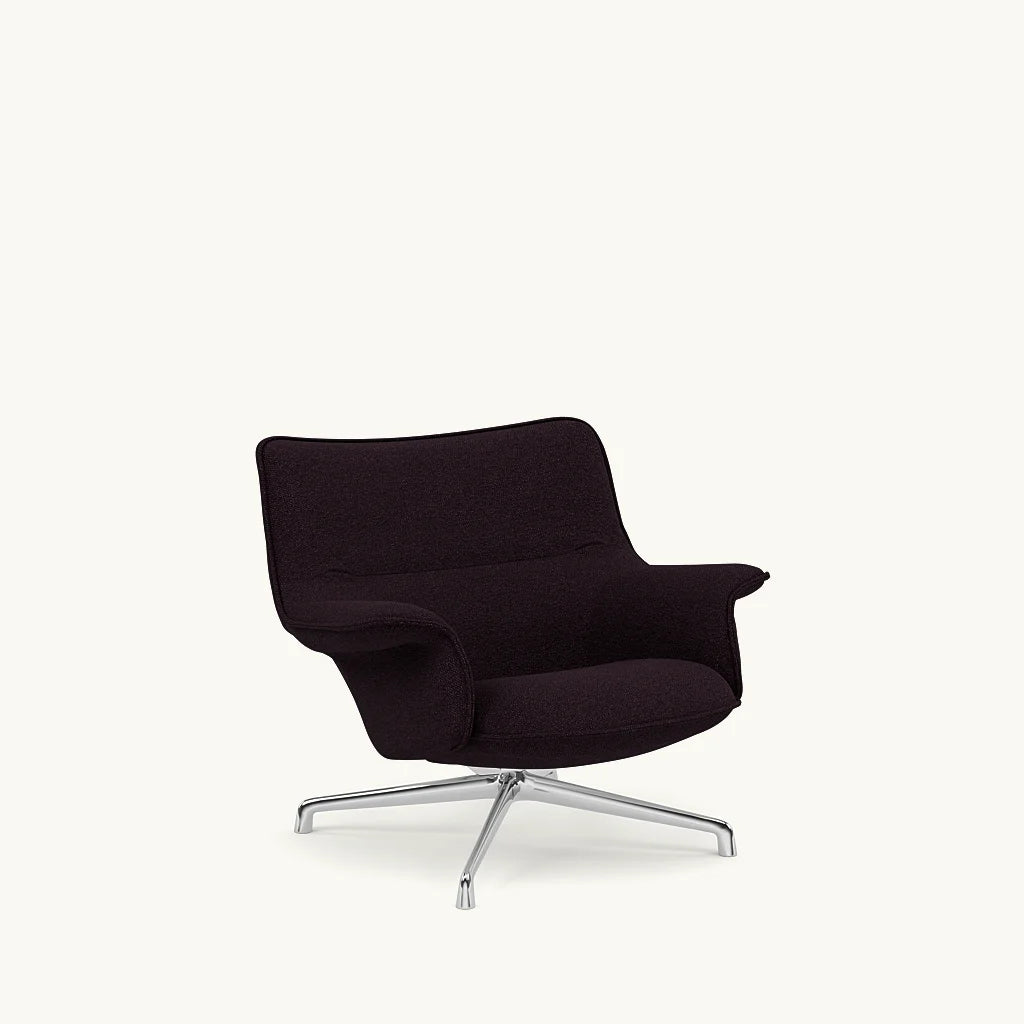 Moderne zwarte lounge chair, Doze Lounge Chair met lage rugleuning