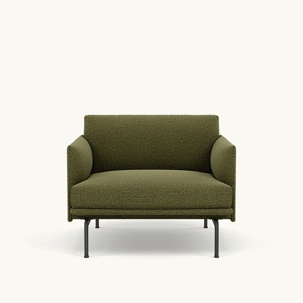 Muuto fauteuil Outline - Ecriture 970 met zwart onderstel