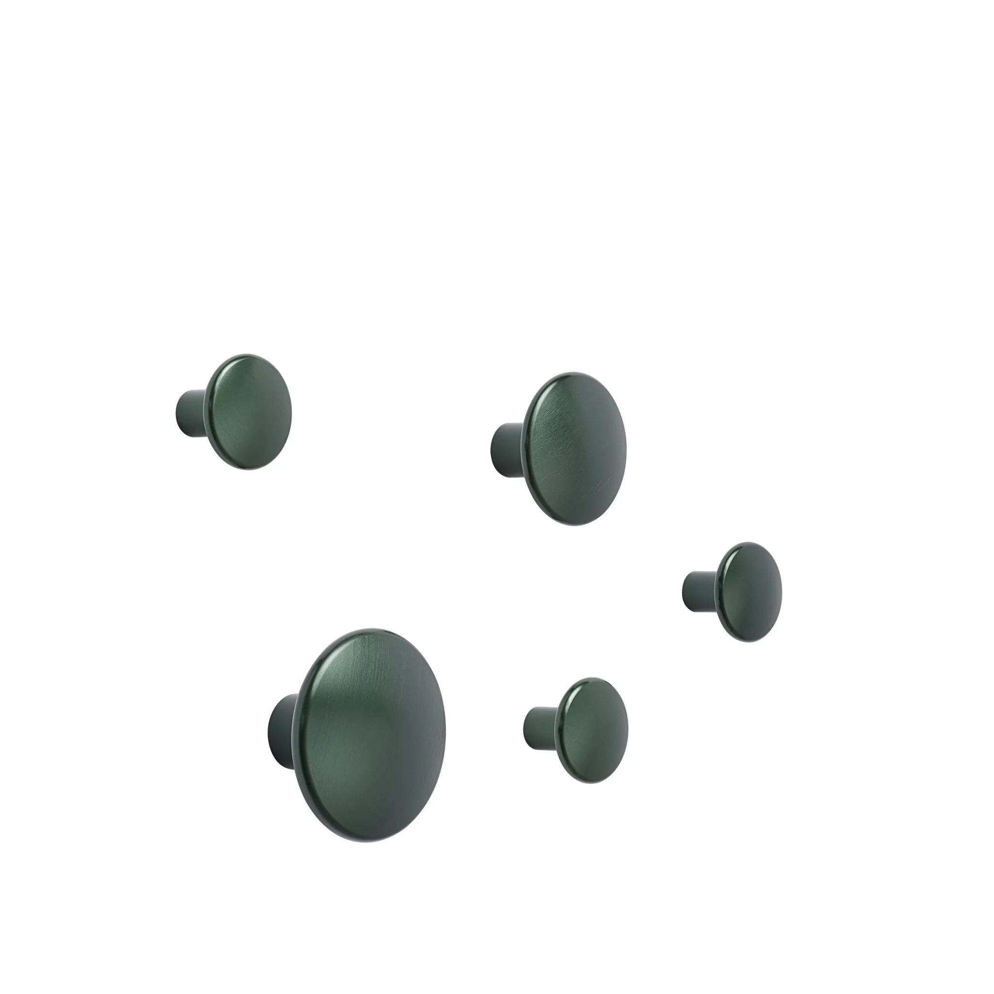 Muuto wandhaken The Dots metal - set van 5 - Dark Green