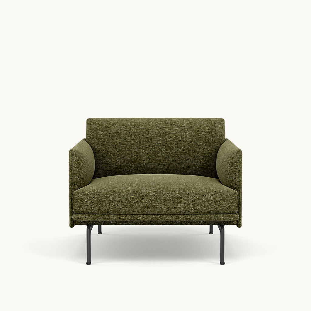 Muuto fauteuil Outline - Ecriture 970 met zwart onderstel