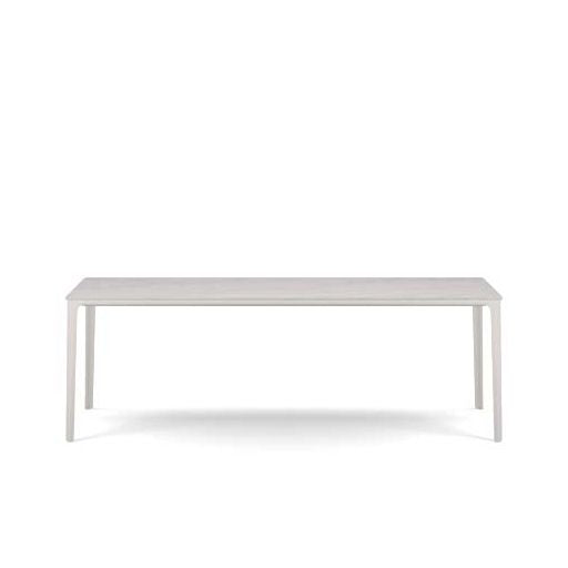 vitra Plate Dining Table - wit onderstel - Carrara marmer - 100 x 220 cm.