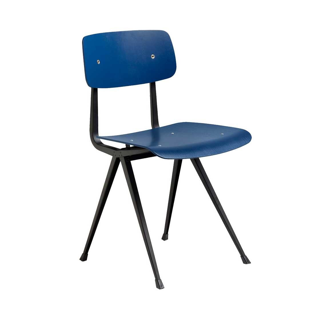 Hay Design Result chair - donkerblauw - zwart frame